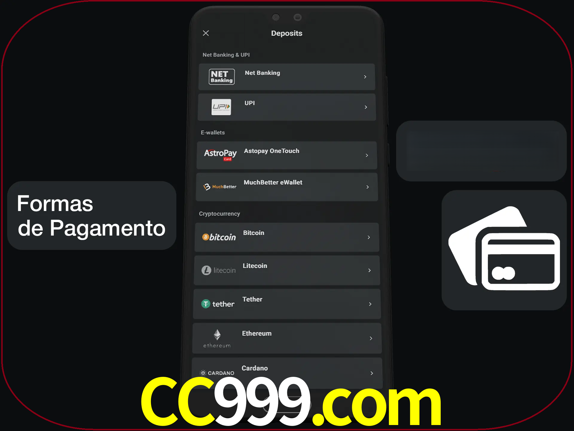Escolha a forma de pagamento de sua preferência.