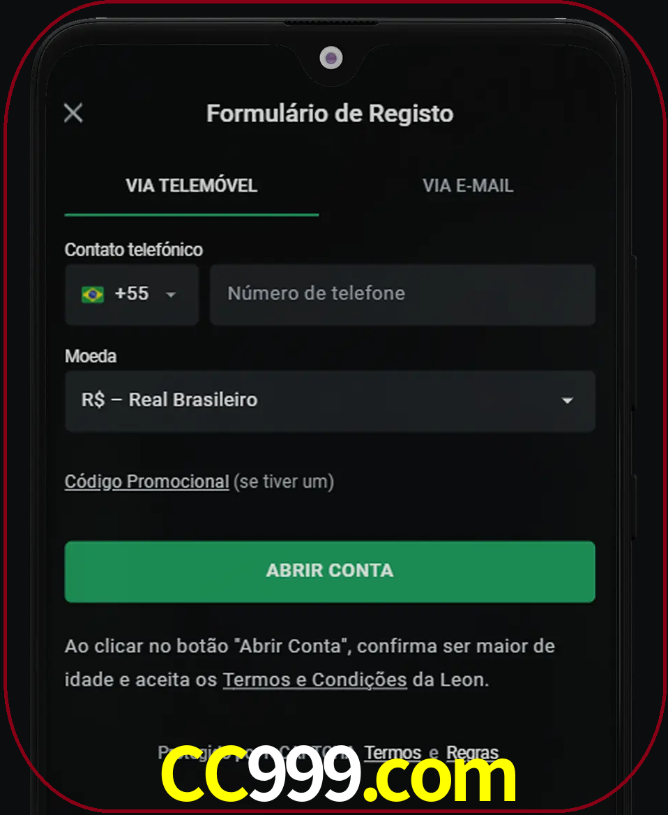 Abra o aplicativo e inicie o processo de registro.